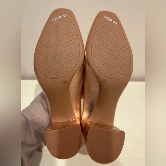 Alex Marie Gold Block Heel Pumps - Picture 6 of 11